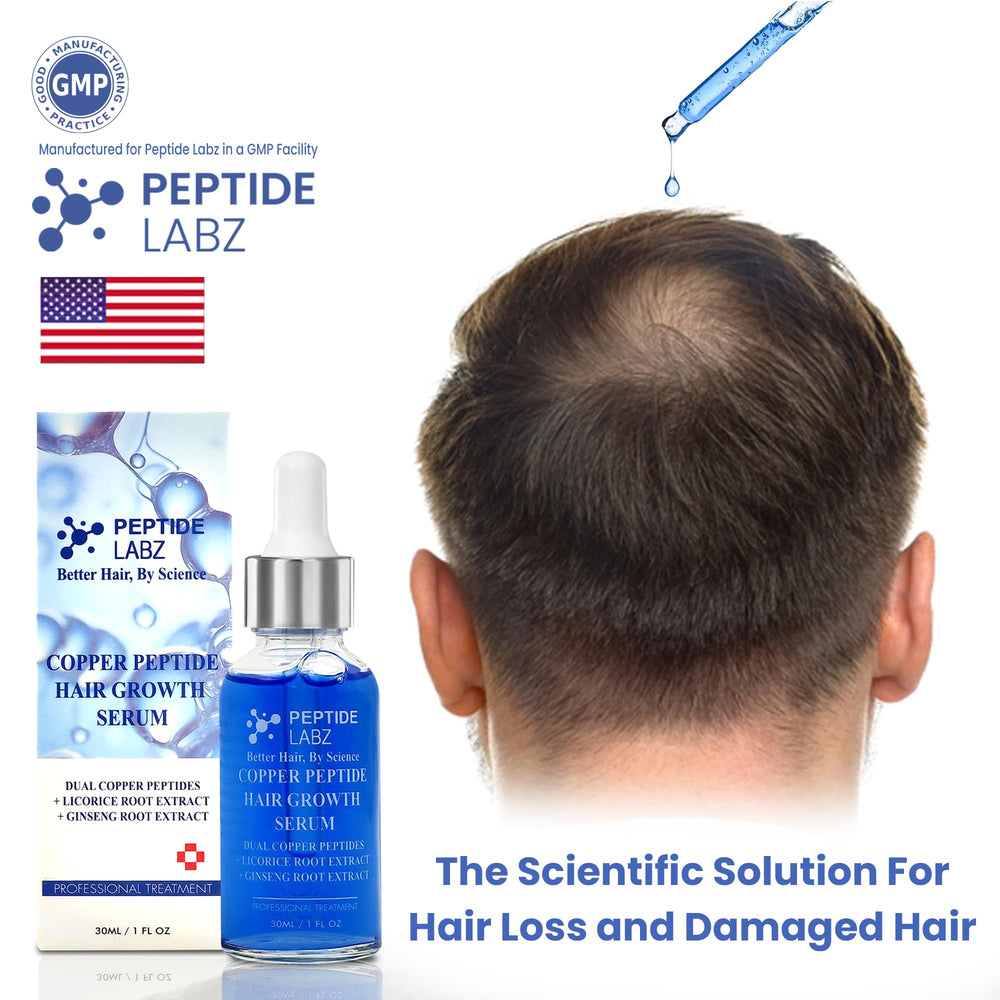 PeptideLabz licorice root extract image emphasizes soothing, conditioning scalp benefits.