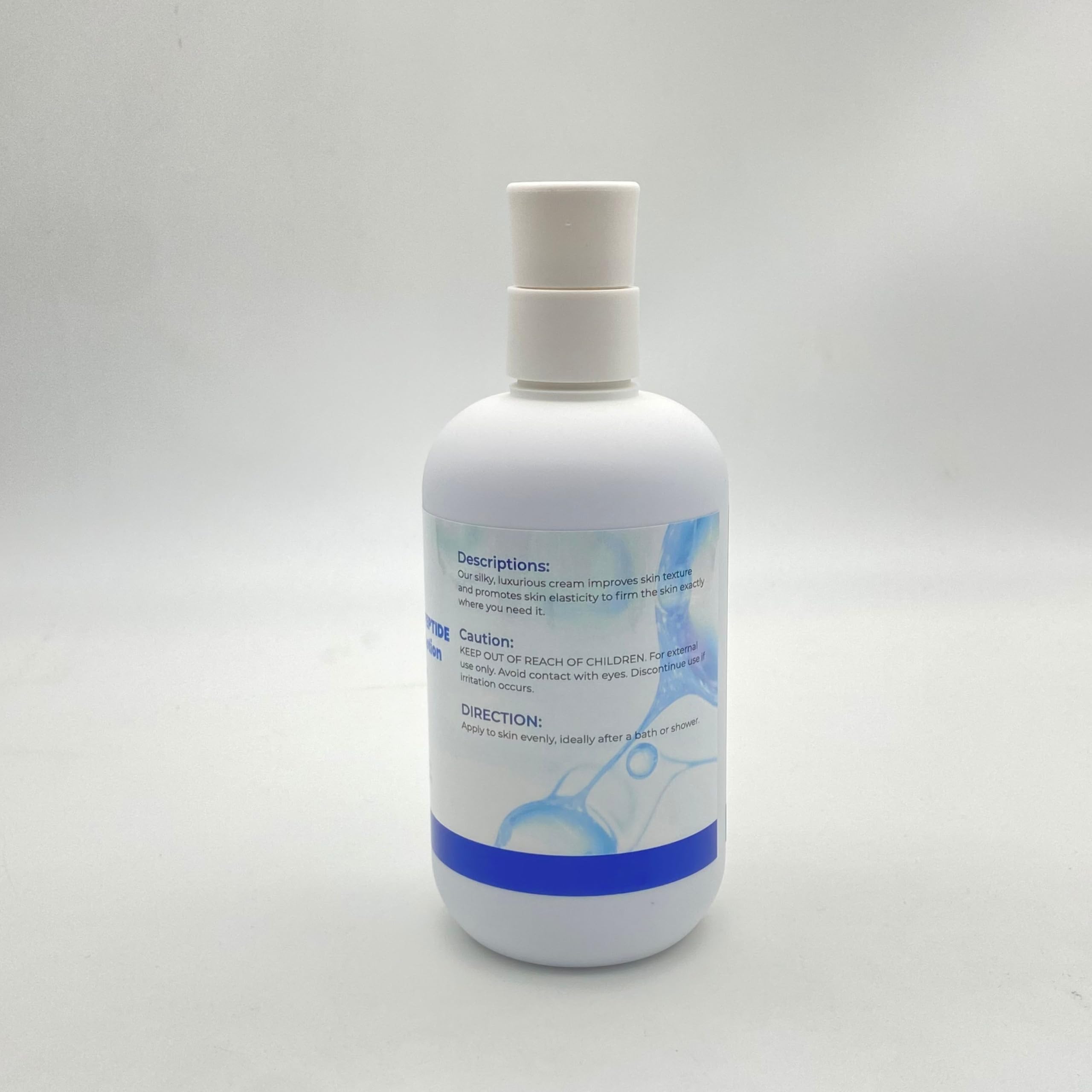 Lightweight, non-greasy texture of PeptideLabz body lotion demonstrated as quick-dry.