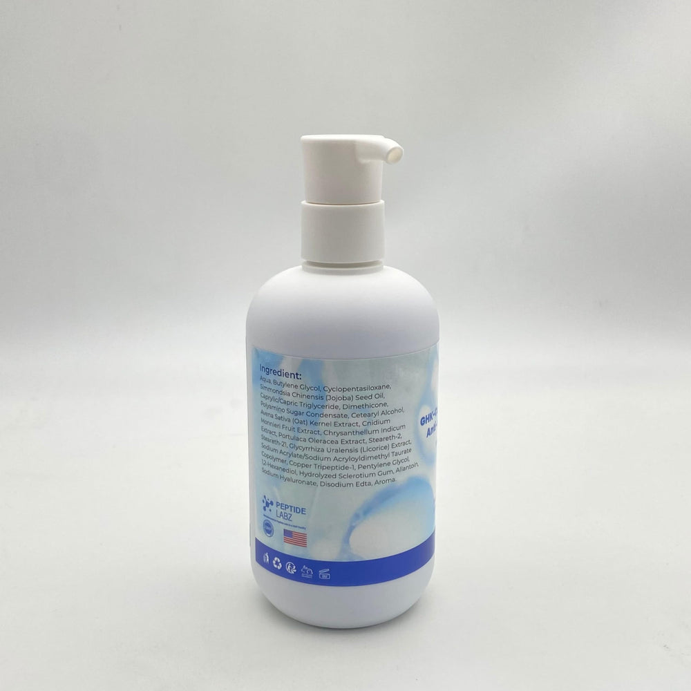 Skin firming effect of PeptideLabz lotion shown on arms for elasticity hints.
