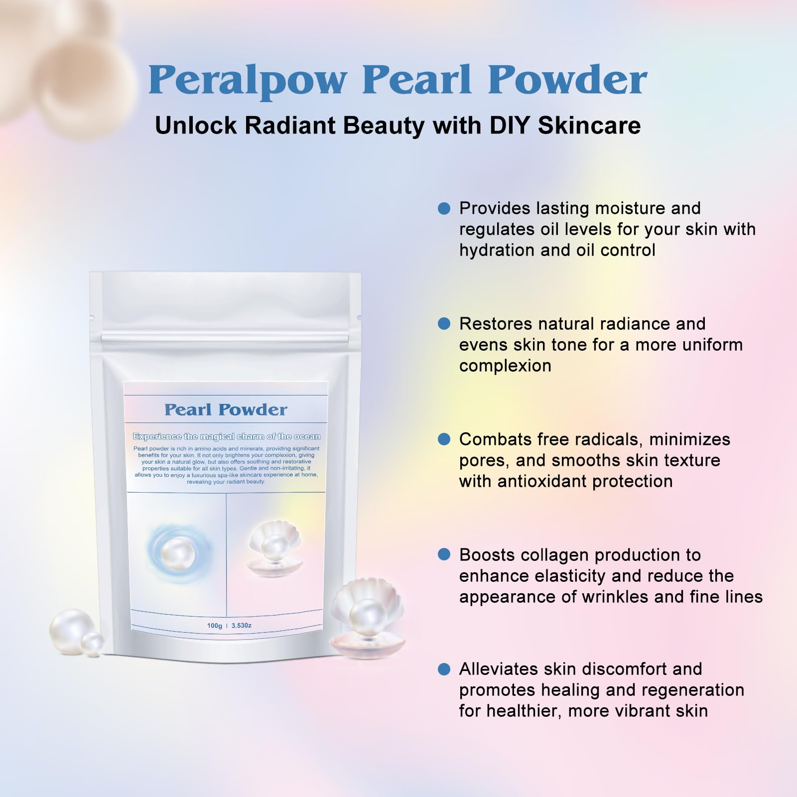 Peralpow pearl powder on a DIY face mask with honey for smoother skin.