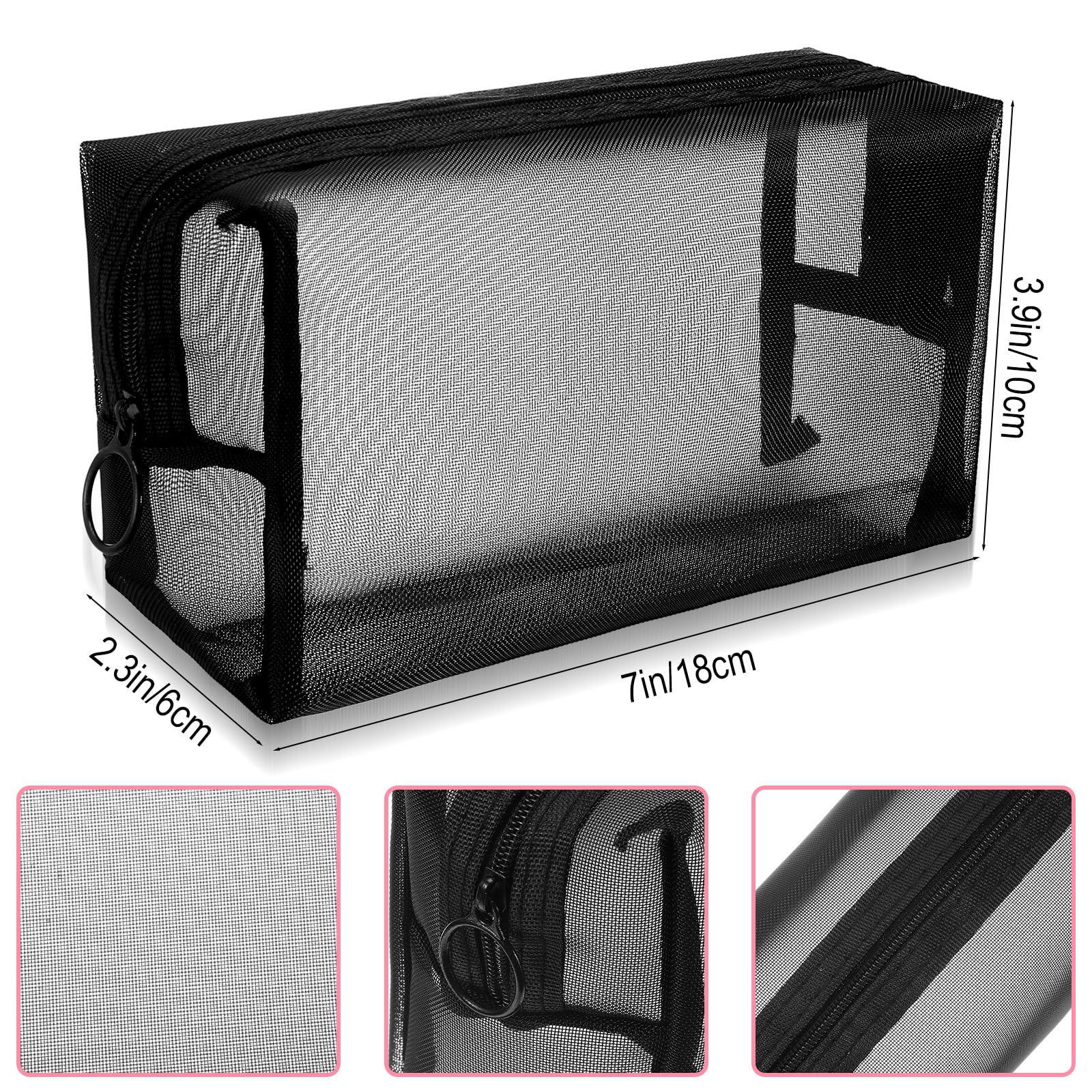 PercyEffie see-through mesh design lets you quickly locate items during travel