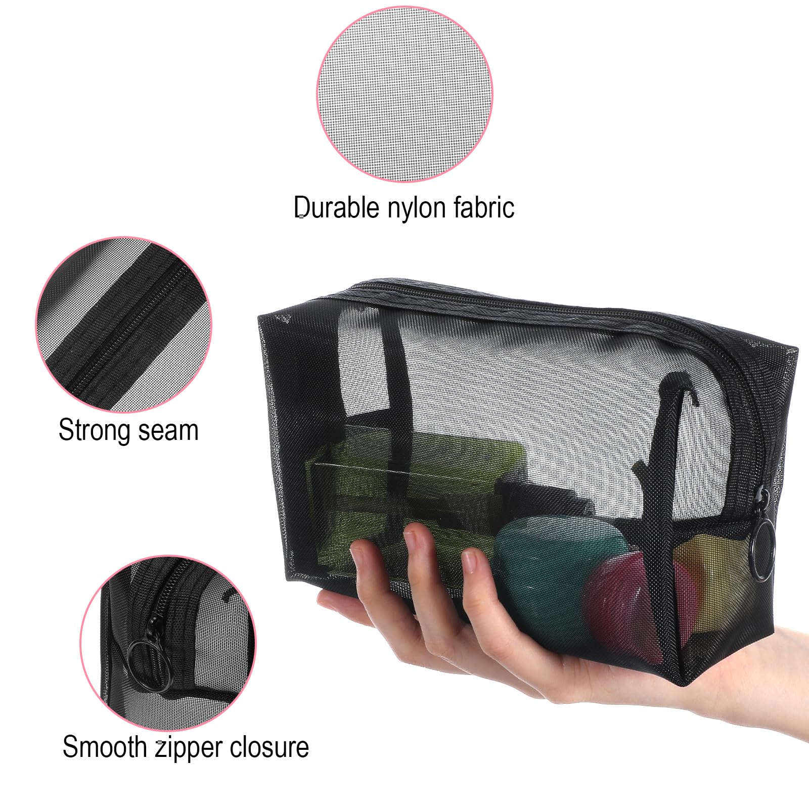 PercyEffie travel toiletry pouch compact size fits in carry-ons and purses