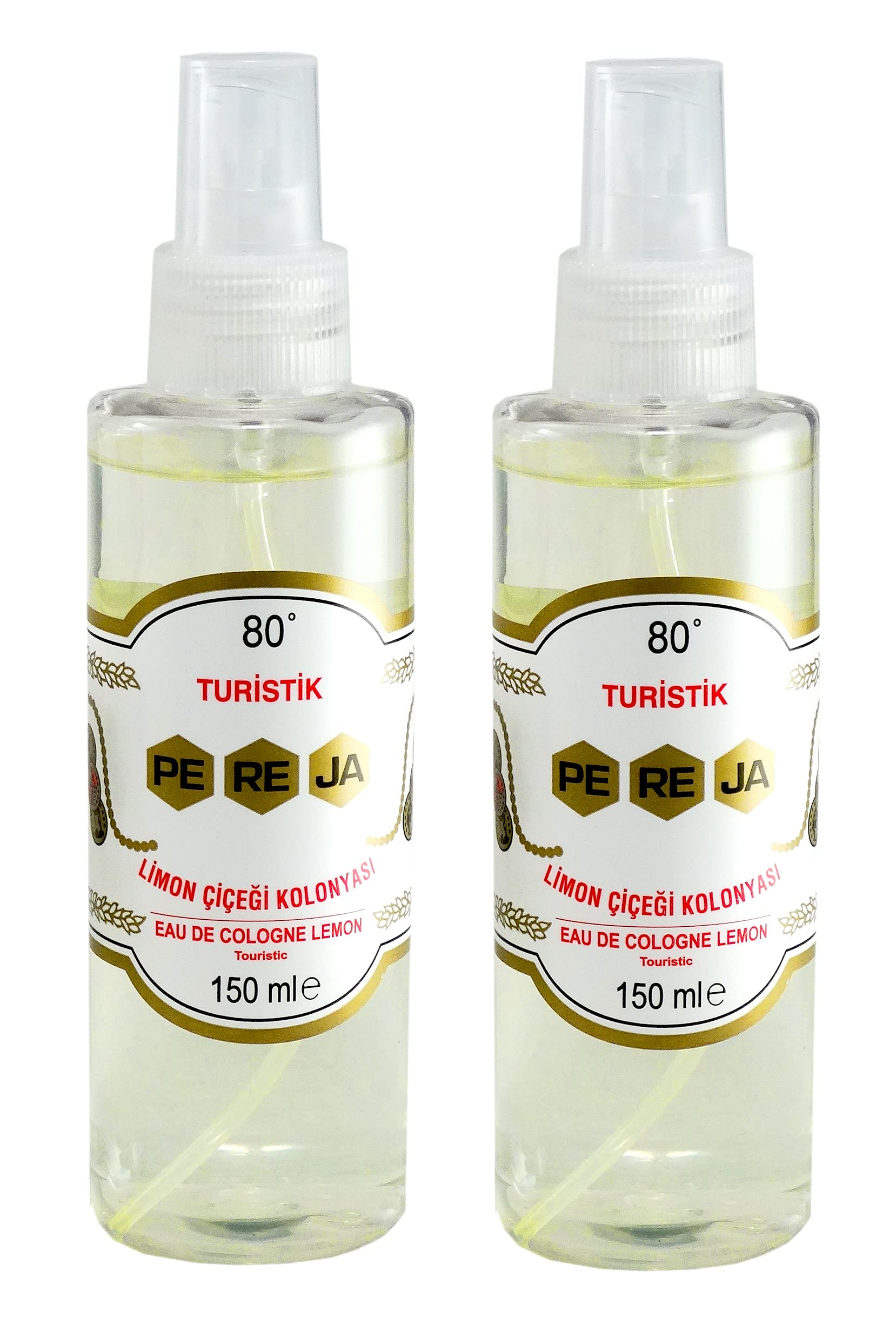 Pereja Lemon Cologne Spray bottle front view highlighting fresh citrus scent for daily refreshment