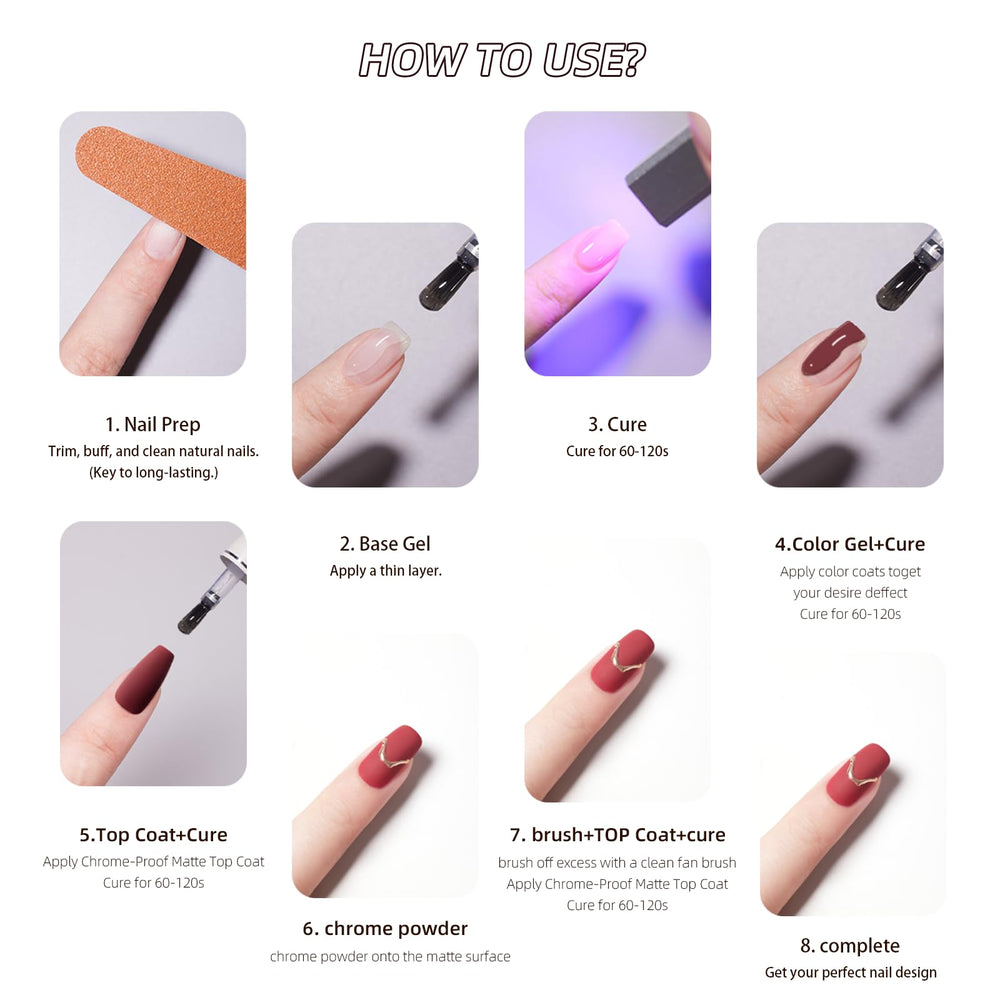 Glossy top coat option with Perfect Color matte base for dramatic contrast
