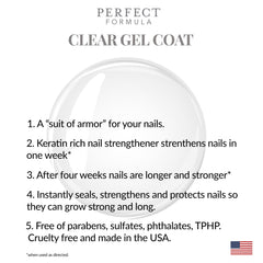 Close-up of the brush applying Perfect Formula Clear Gel Coat for instant seal and protection.