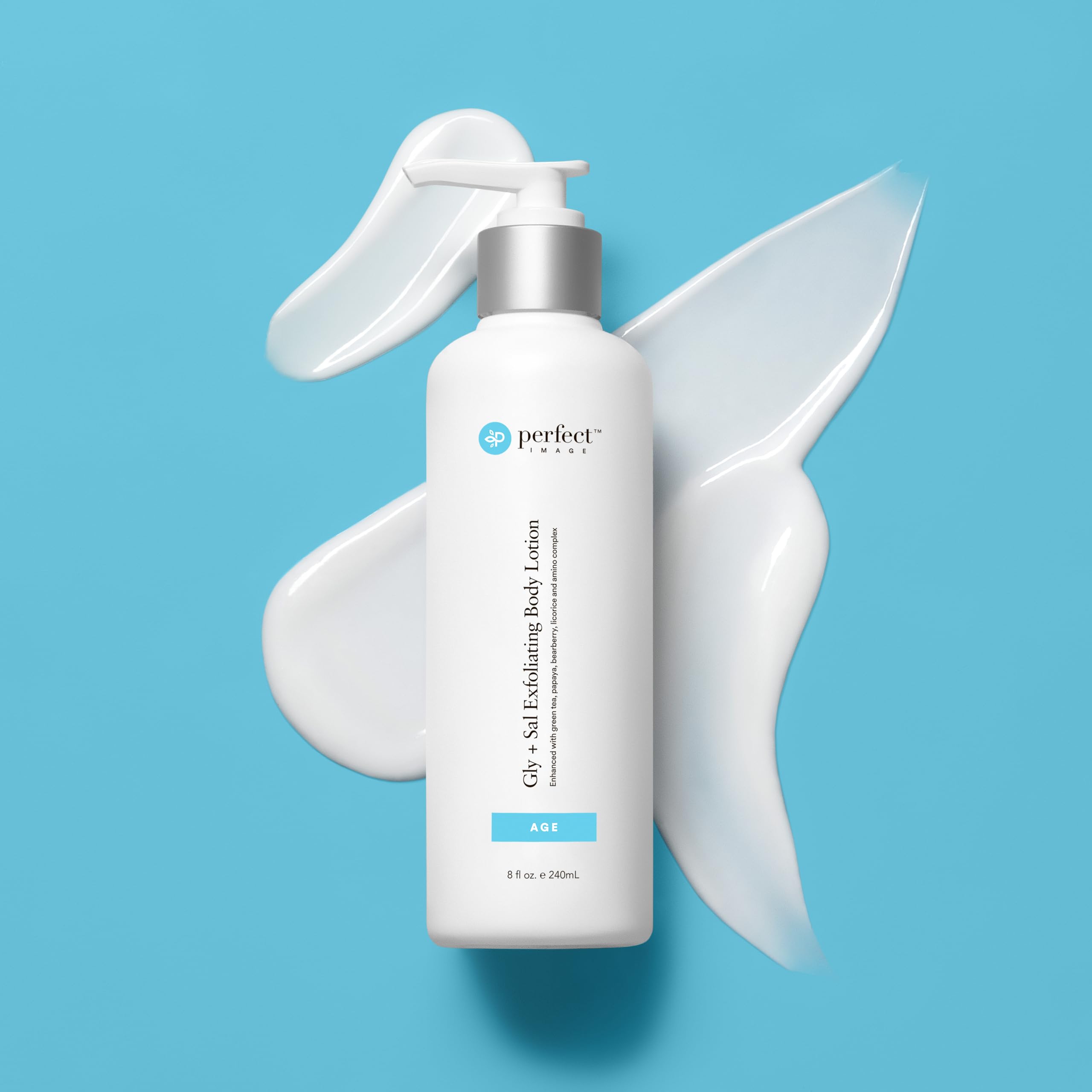 Back-view bottle emphasizes all-over body care routine with even coverage