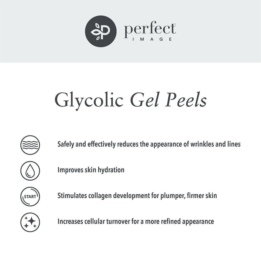 Sleek packaging of Perfect Image Glycolic Gel Peel for spa-like care at home.