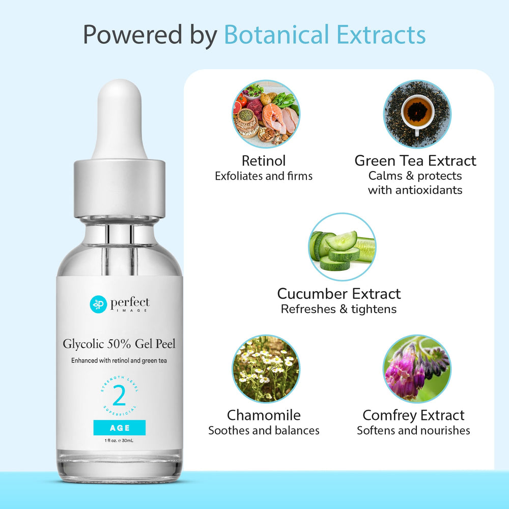 Perfect Image glycolic peel 50% texture closeup highlights exfoliation effect
