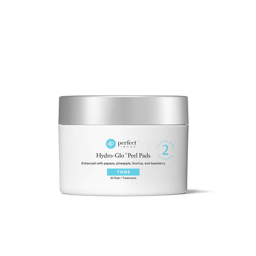 Perfect Image Hydro-Glo Peel Pad jar closeup highlighting glossy exfoliating texture