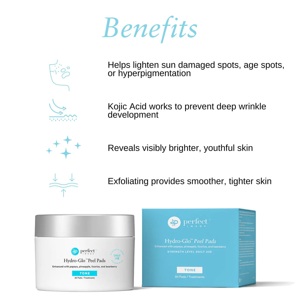 Perfect Image Hydro-Glo Peel Pad texture detail shows soft, ready-to-use pads