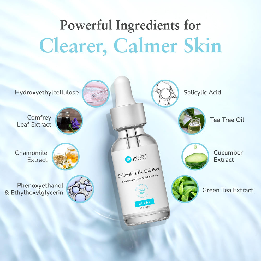 Perfect Image gel peel exfoliation action softens rough patches.