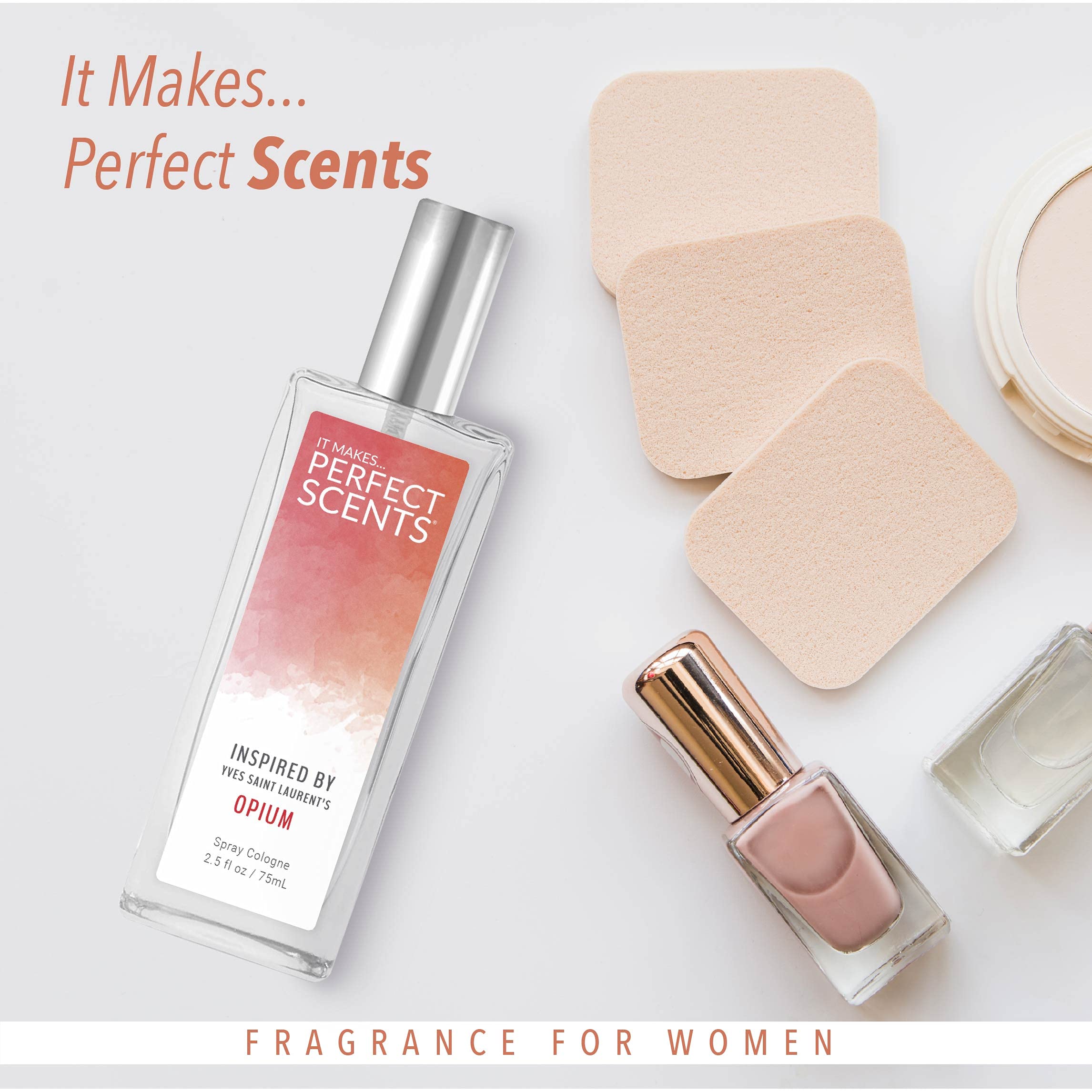 Perfect Scents Opium-inspired bottle highlights dark plum note for bold wear.