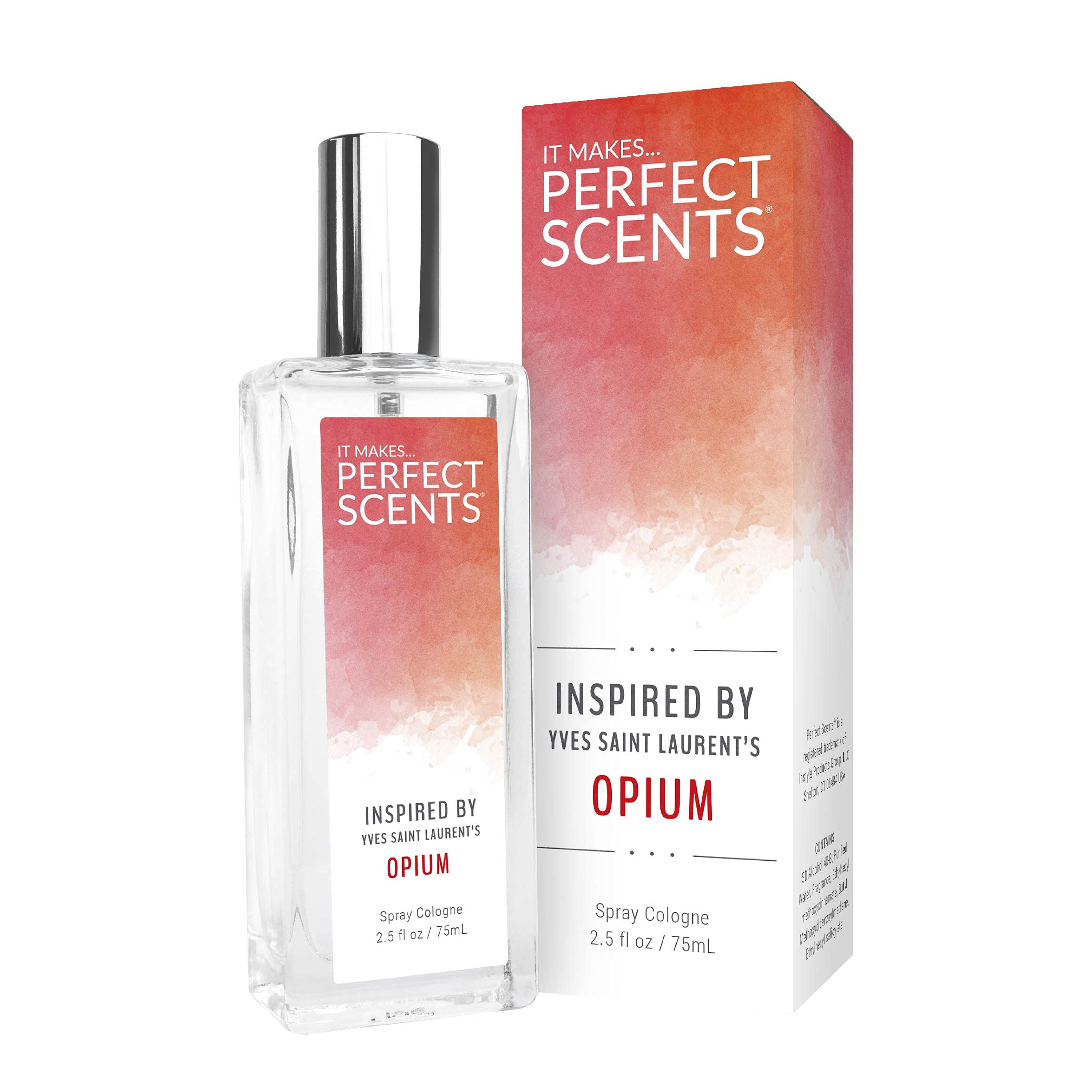 Perfect Scents Opium-inspired bottle showcases a rich evening fragrance.