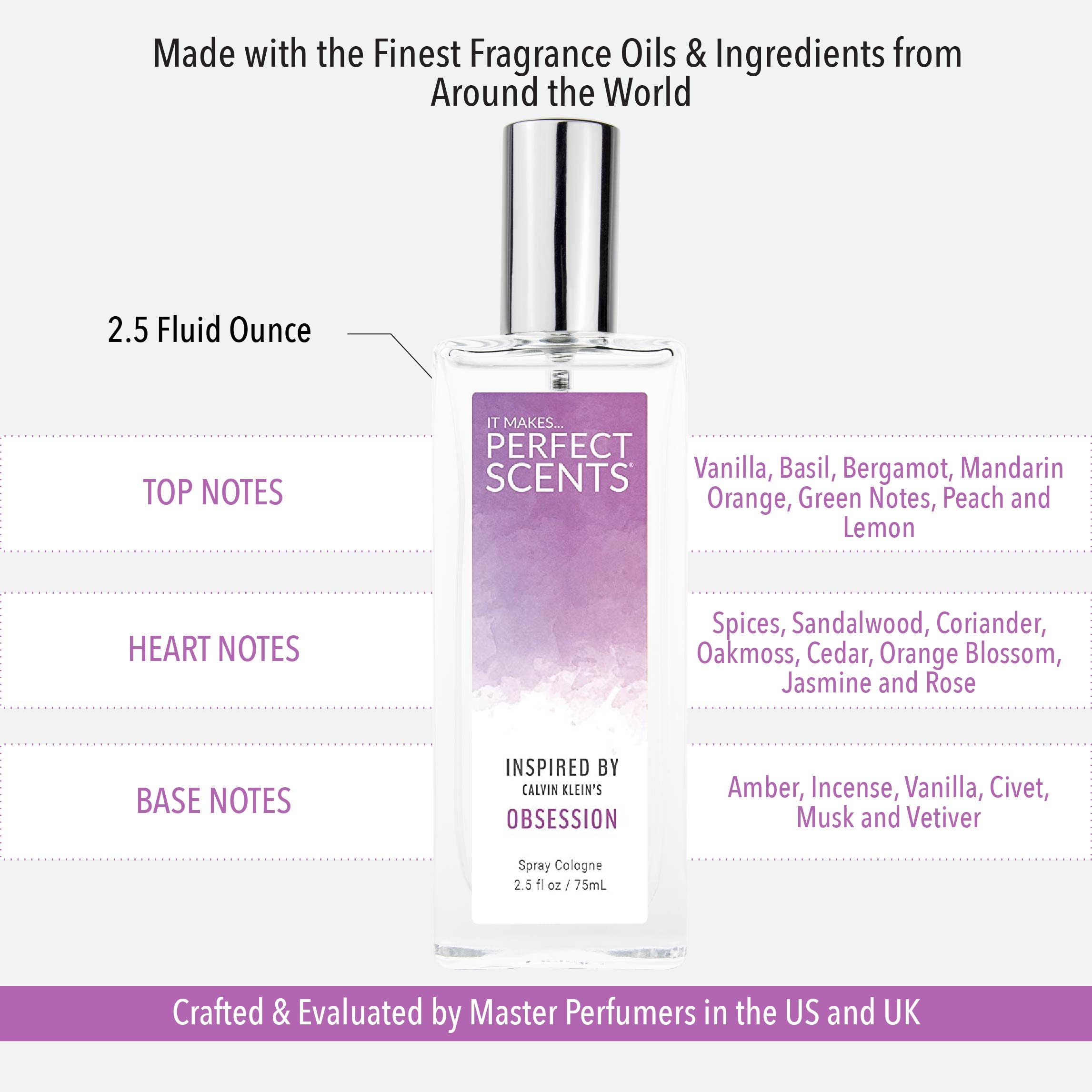 Perfect Scents Obsession label detail, refined branding and premium quality.