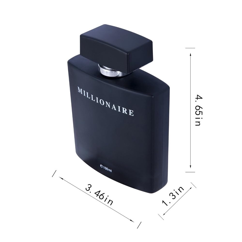 PERFUME&BEAUTY Black Millionaire bottle side, sleek silhouette for professionals seeking subtle distinction.
