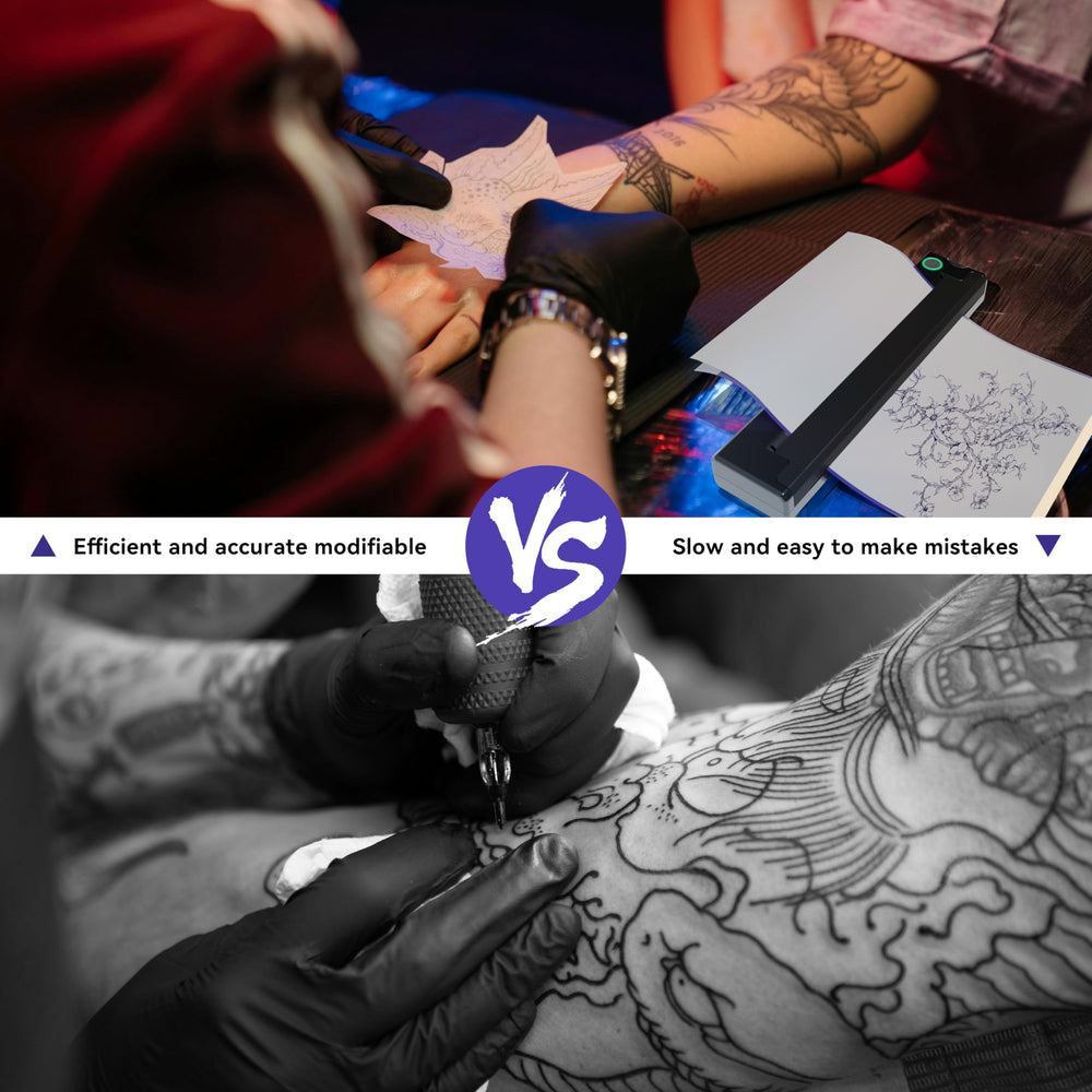 Built-in 2000mAh battery enables extended tattoo stencil sessions away from outlets.