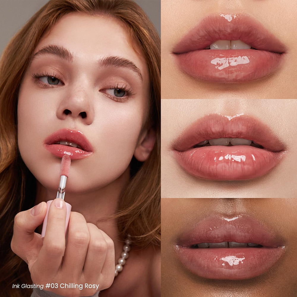 Peripera Ink Glasting Lip Gloss with mango, olive, and jojoba oils for smooth lips.