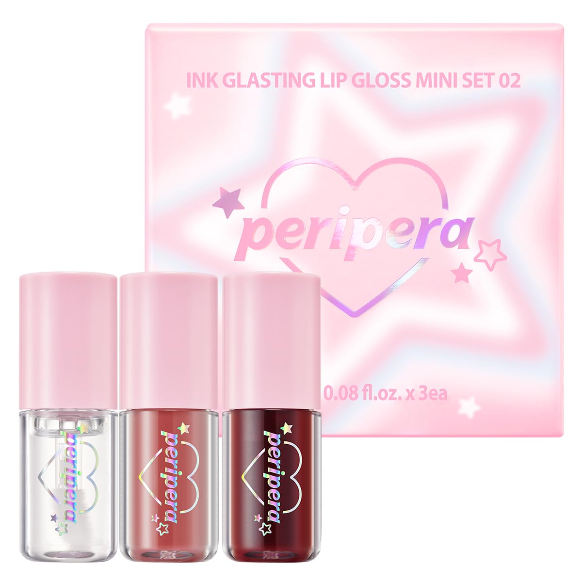 Peripera Ink Glasting mini set packaging for gift-ready glossy lips.