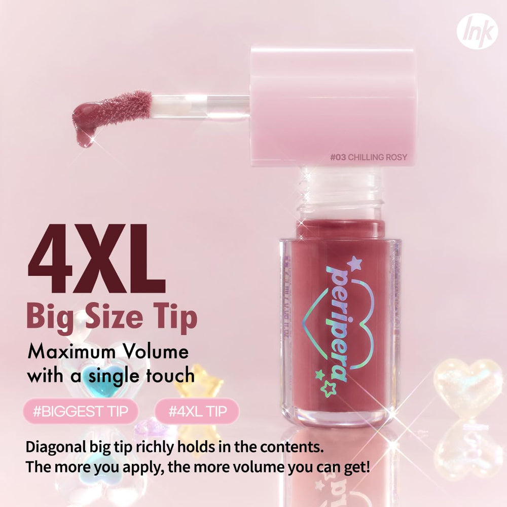Peripera Ink Glasting lip gloss with pigment-packed color and glass-like shine.