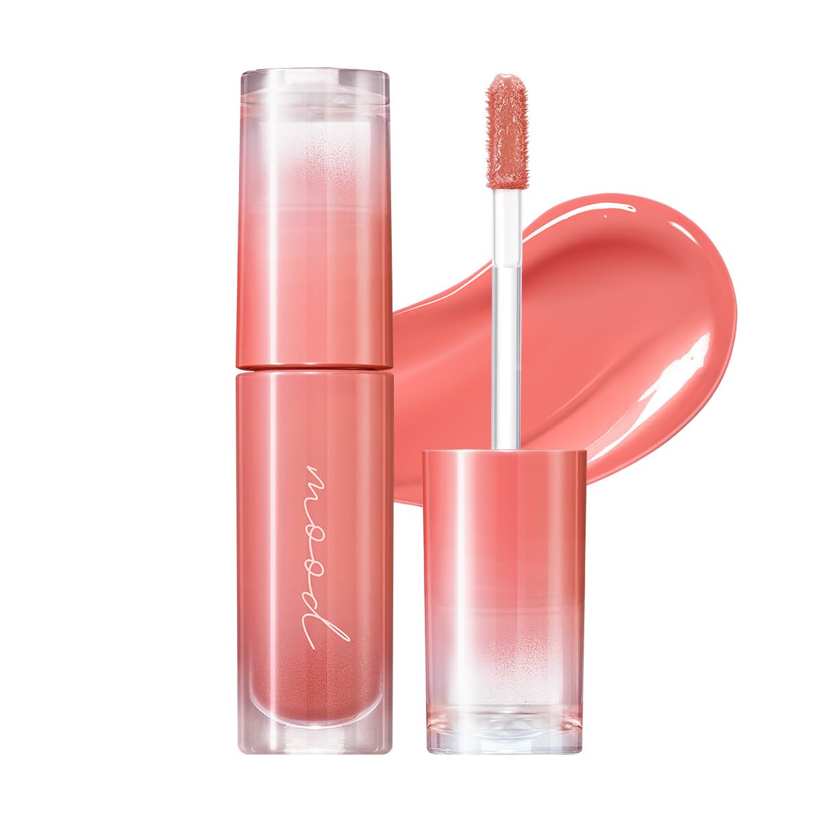 Peripera Ink Mood Glowy Tint Coral Influencer bottle shows moisture and color