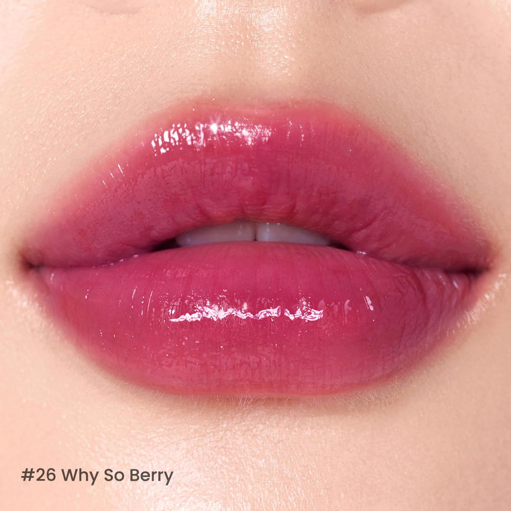 Peripera Ink Mood Glowy Tint Why So Berry swatch on lips for bold everyday color.