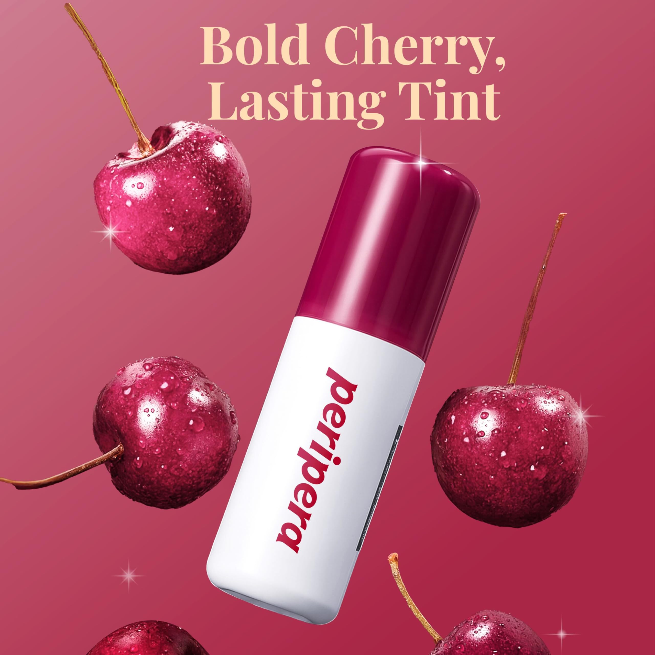 Peripera Ink Peel Off Lip Stain on lips demonstrates transfer-proof wear