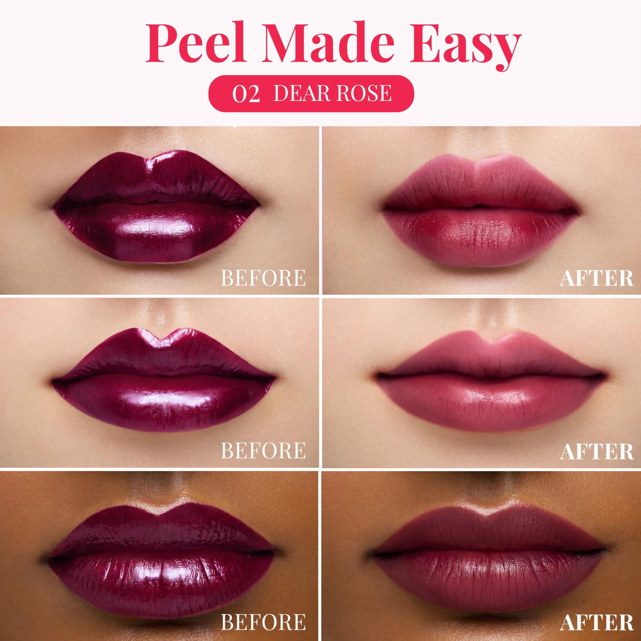 Peripera Ink Peel Off Lip Stain application on lips showing smooth color