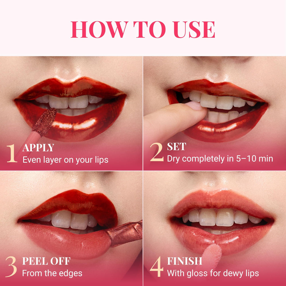 Peripera Ink Peel Off Lip Stain soft formula on lips