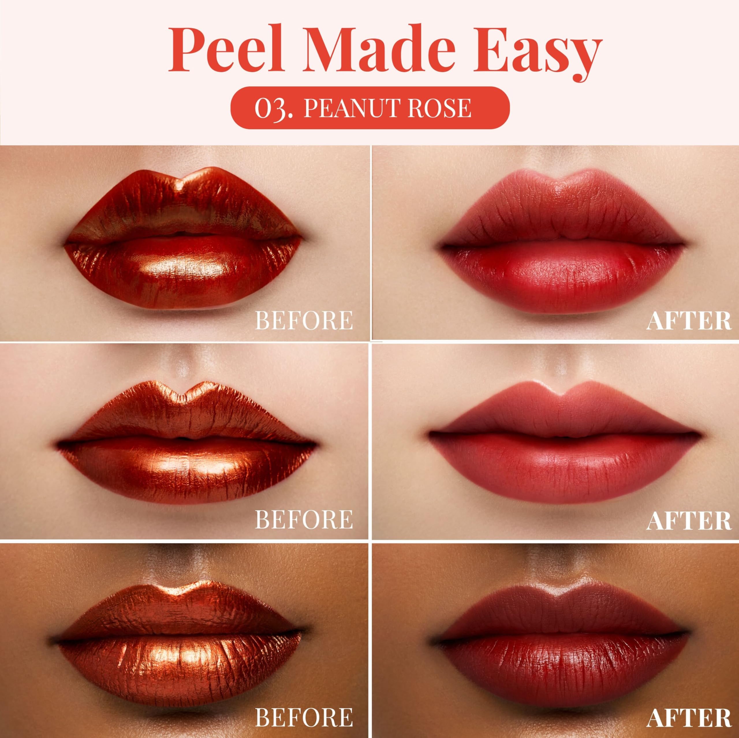 Peel-off removal leaves a clean stain without residue.
