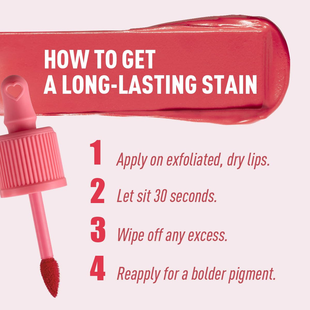 Peripera Ink The Velvet Lip Tint cushion doe-foot applicator enables precise lip lines.