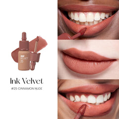 Peripera Velvet Lip Tint texture closeup highlighting weightless mousse finish