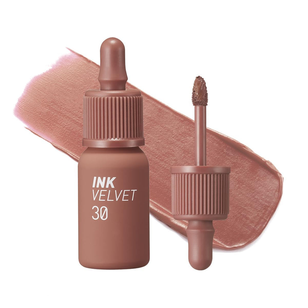 Peripera Ink The Velvet Lip Tint classic nude swatches reveal rich pigment and subtle finish