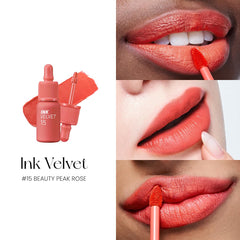 Peripera Ink the Velvet Lip Tint moisturizing formula with jojoba oil.