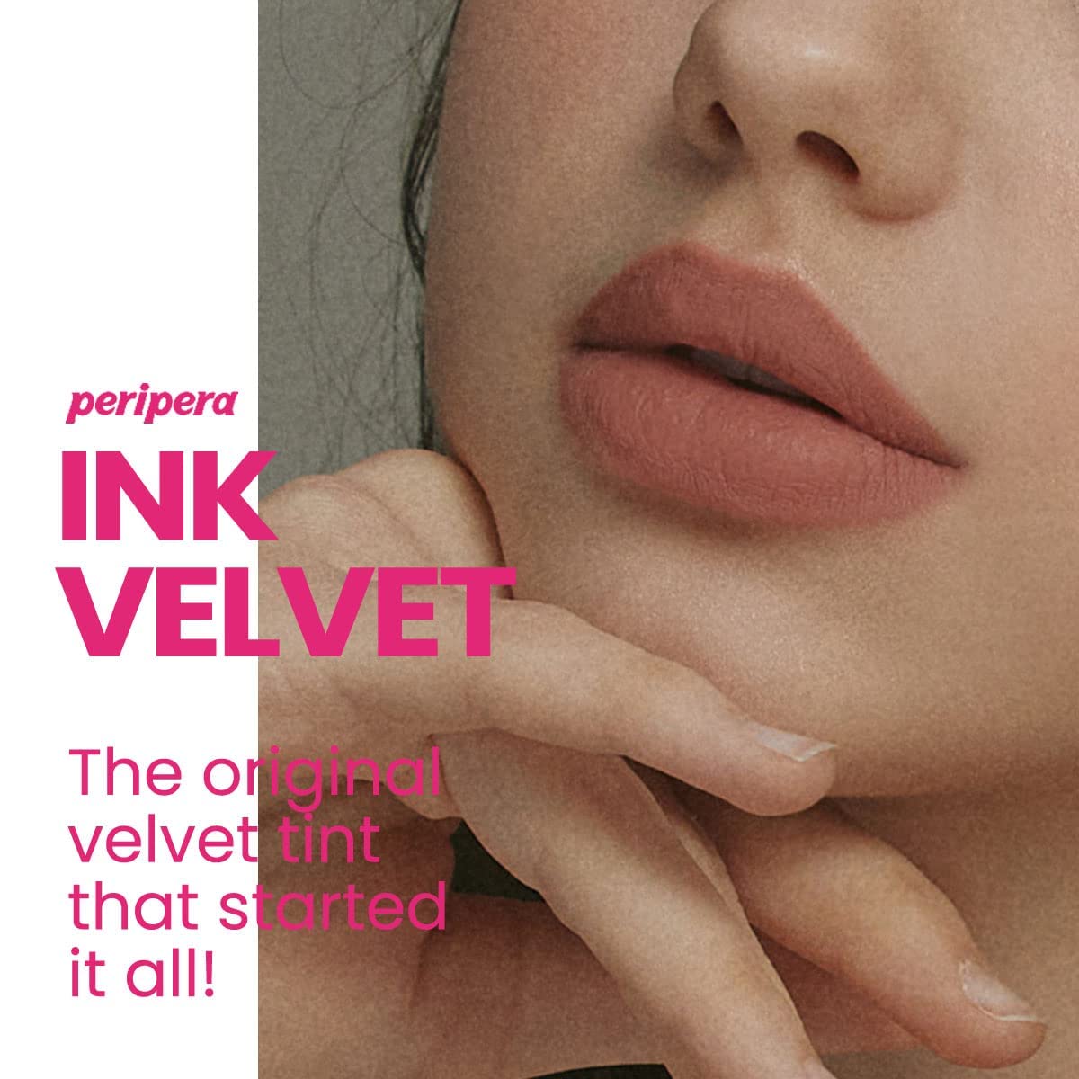 Peripera Ink The Velvet Lip Tint creamy mousse application demonstrates smooth color