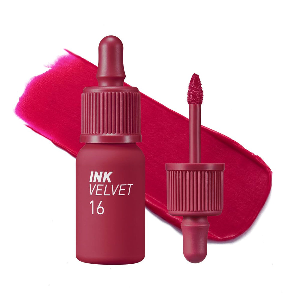 Peripera Ink the Velvet Lip Tint Heart Fuchsia Pink bold color for daily wear.