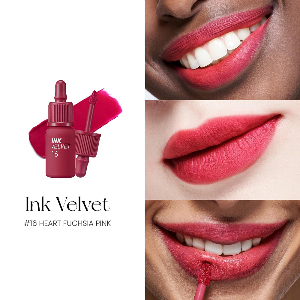 Peripera Ink the Velvet Lip Tint longwear color with minimal transfer.