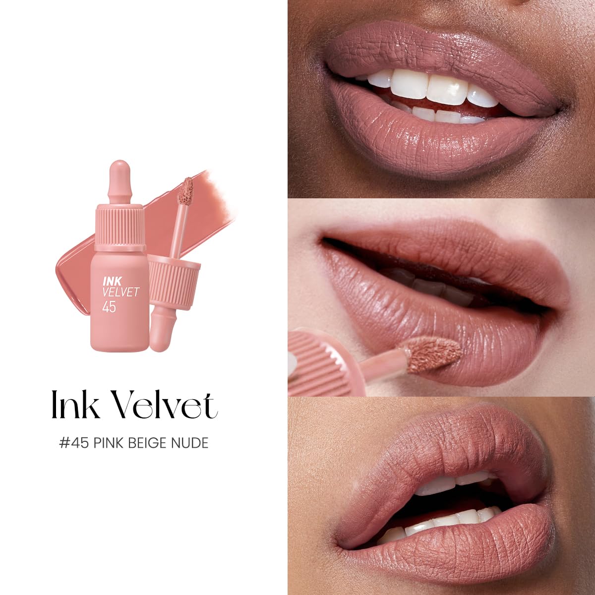 Peripera Ink the Velvet Lip Tint longwear test with minimal transfer on skin.