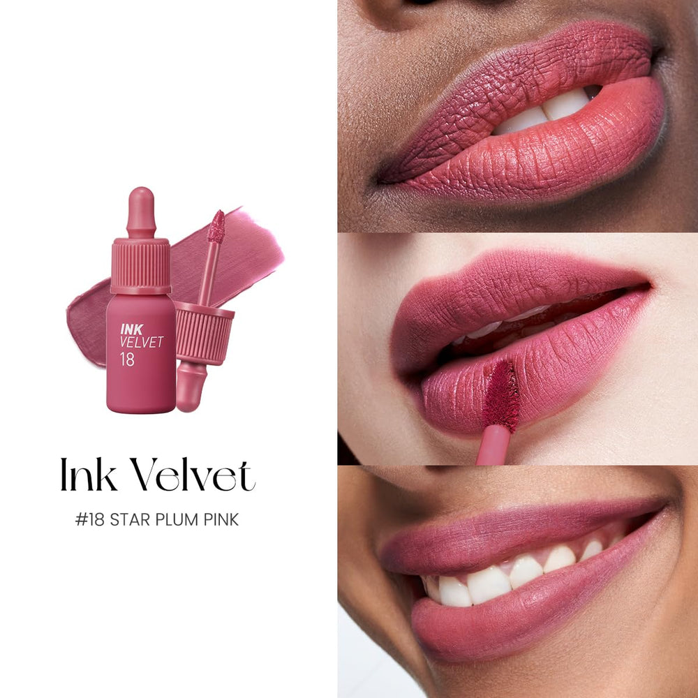 Peripera Ink Velvet Star Plum Pink packaging highlights travel-friendly design.