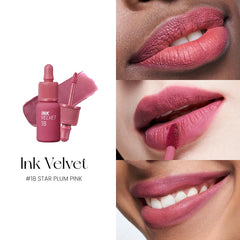 Peripera Ink Velvet Star Plum Pink packaging highlights travel-friendly design.