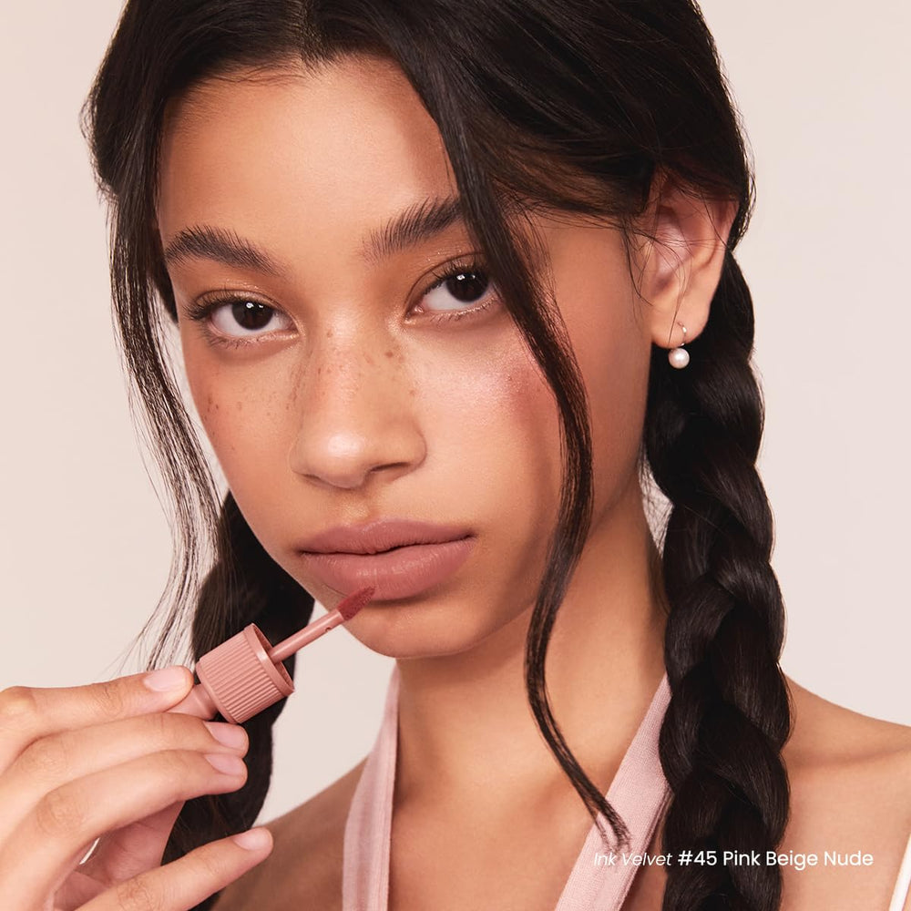 Peripera Ink the Velvet Lip Tint swatch in pink-beige nude for quick shade preview.