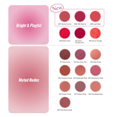 Peripera Ink Velvet gradient lips for soft or bold looks.