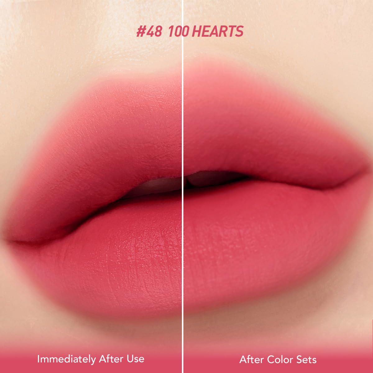 Peripera Ink Velvet lip swatches show vivid color payoff.