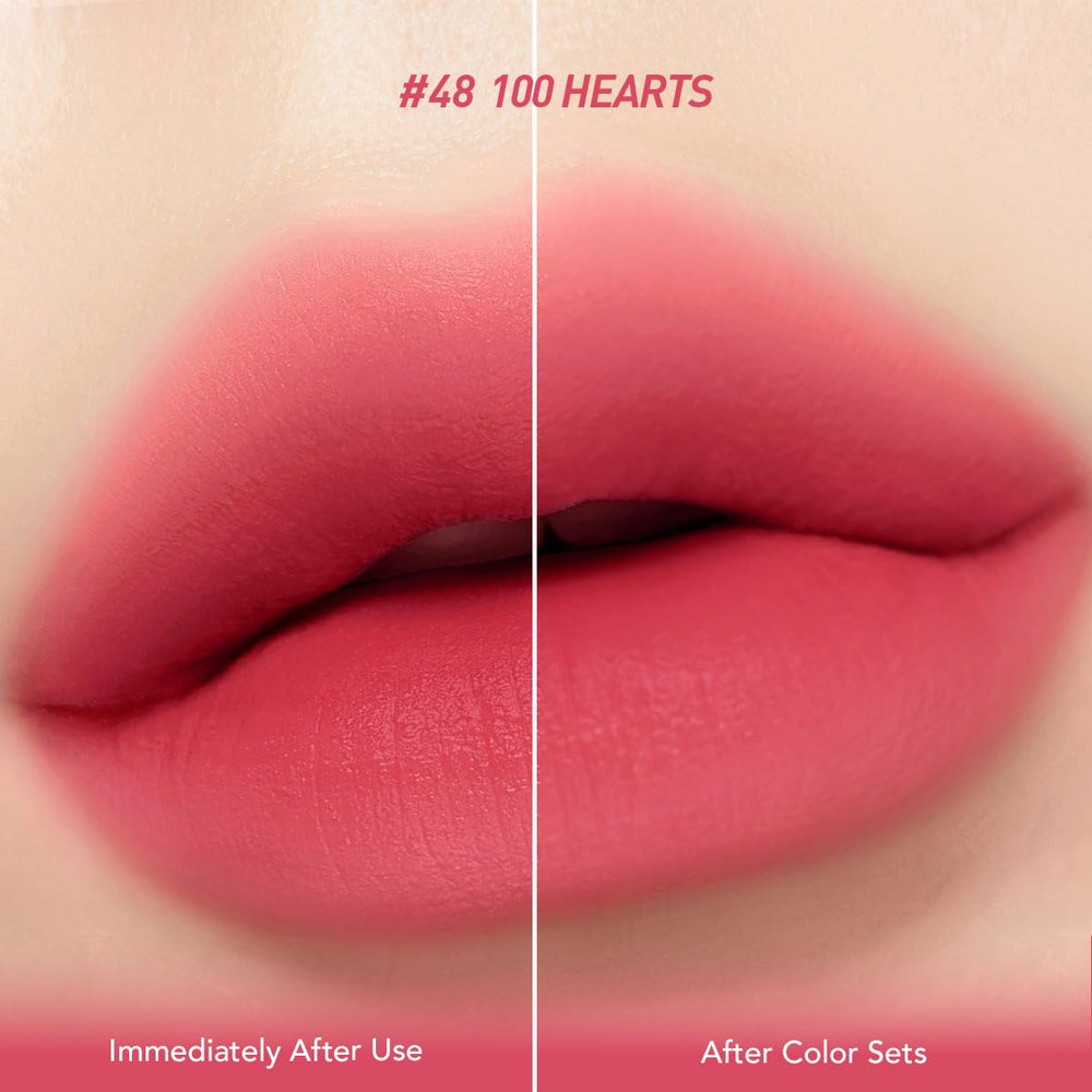 Peripera Ink Velvet lip swatches show vivid color payoff.