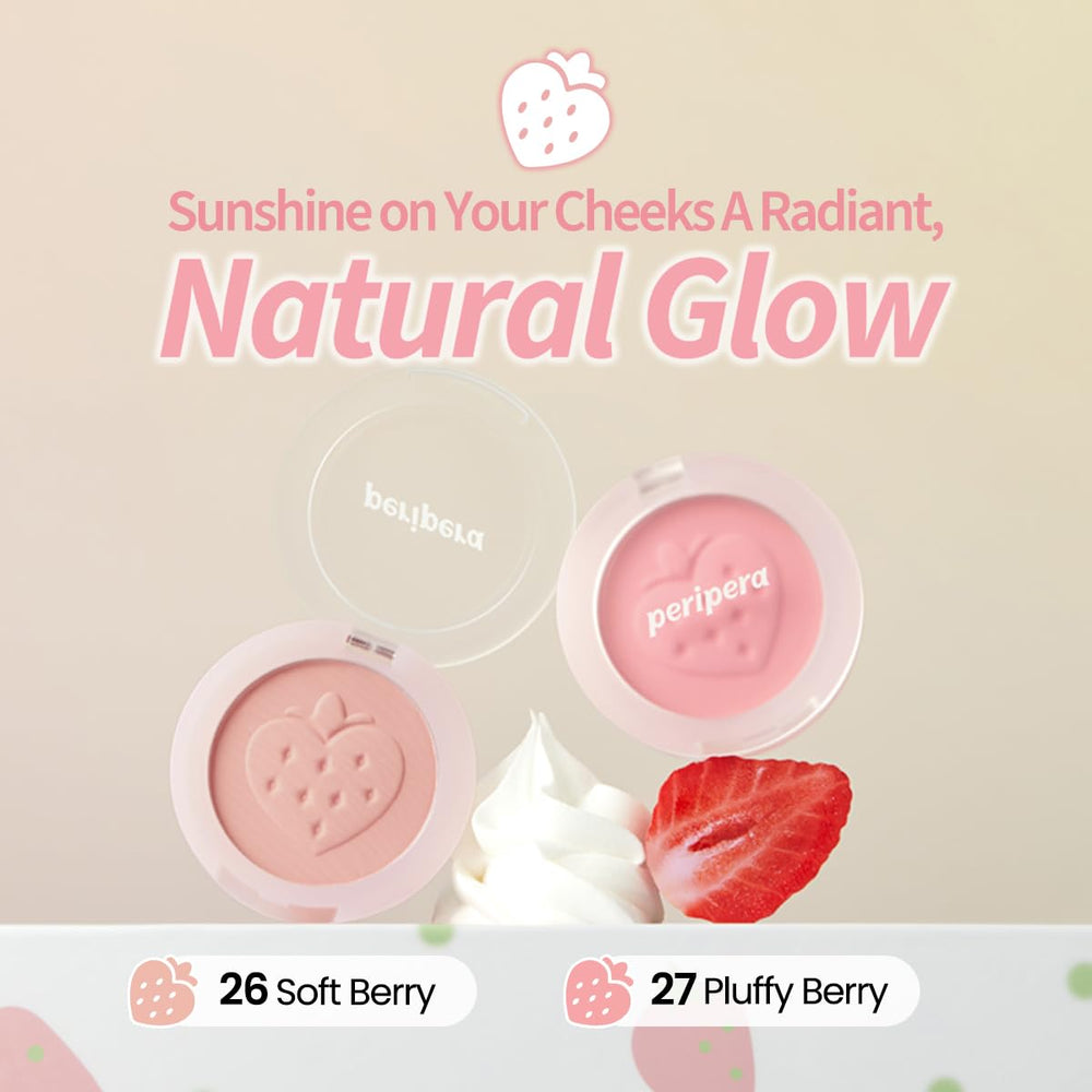 Peripera Pure Blushed Sunshine color palette flatters all skin tones with berry hues.