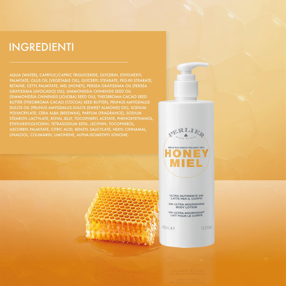 Perlier Honey Miel ingredient honey close-up highlights natural nourishment