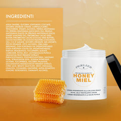 Perlier Honey Revitalizing Body Cream pump dispenser demonstrating convenient application