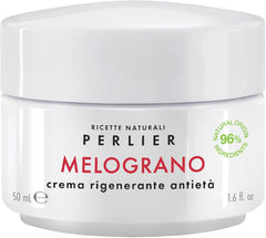 Perlier pomegranate revitalizing cream jar delivers radiance and hydration.