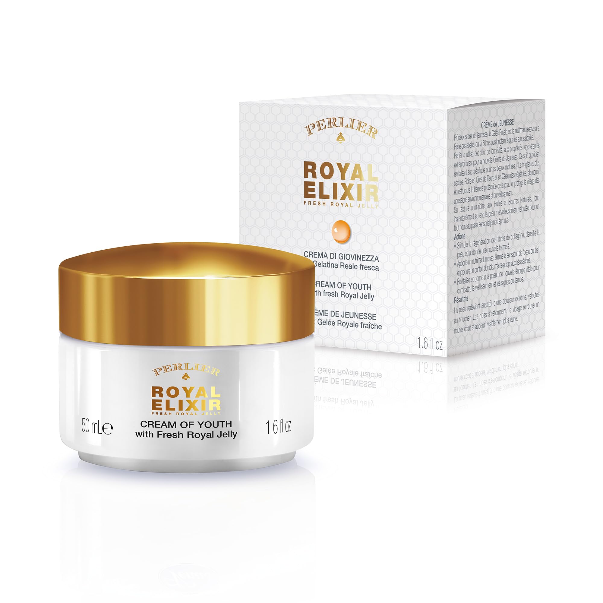 Perlier Royal Elixir Cream of Youth jar close-up for ultra-rich hydration