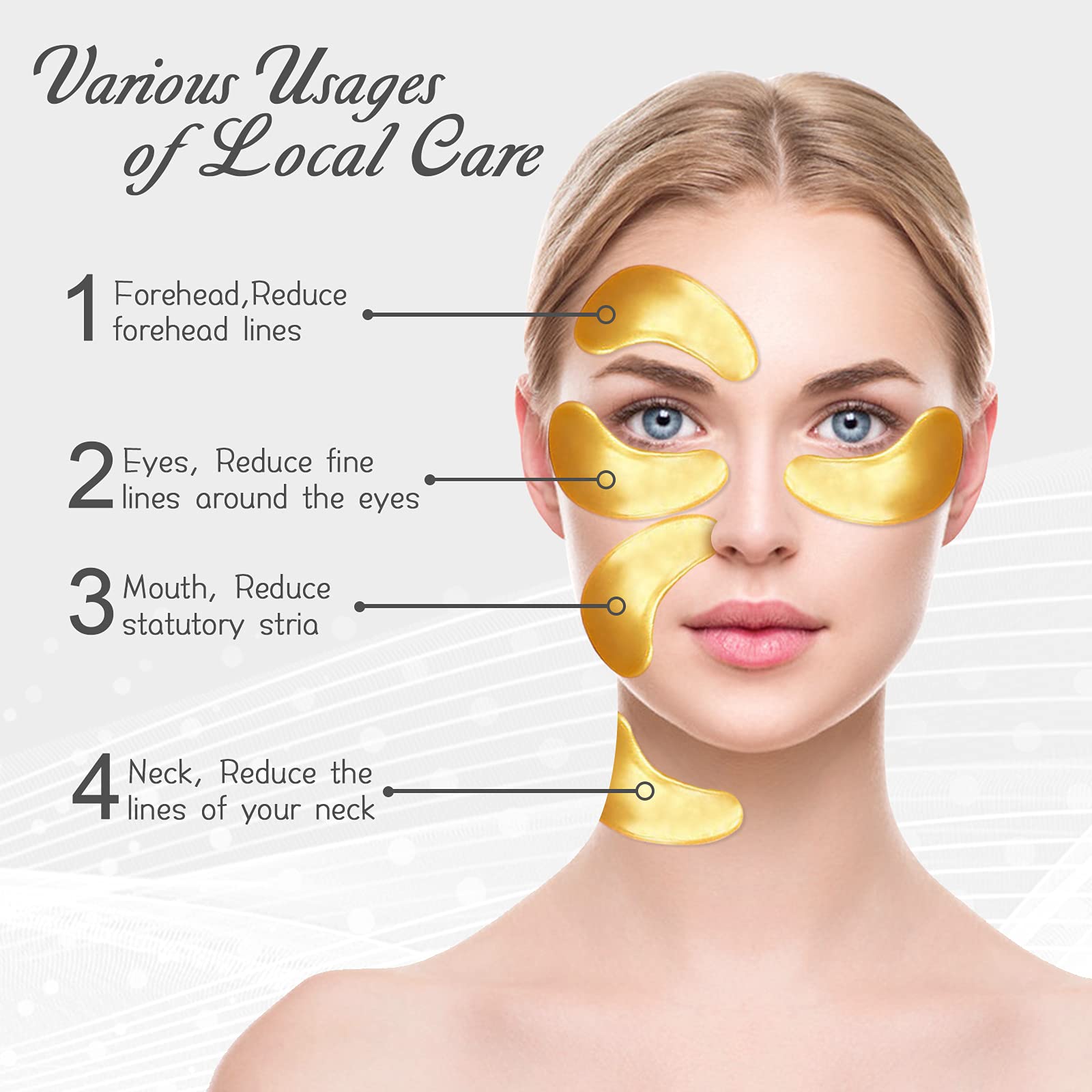 Permotary anti-wrinkle eye patches help soften fine lines around the eyes.