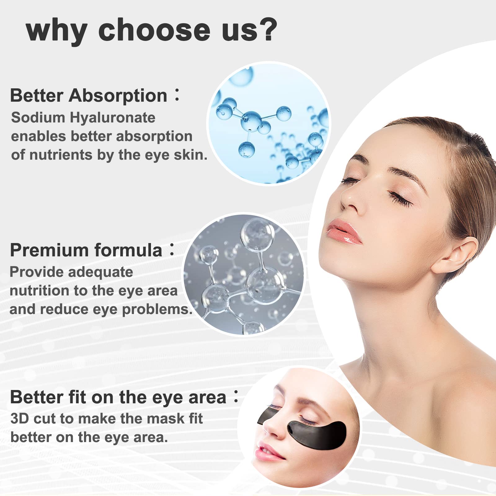 Permotary gel eye mask can be used on forehead and neck.